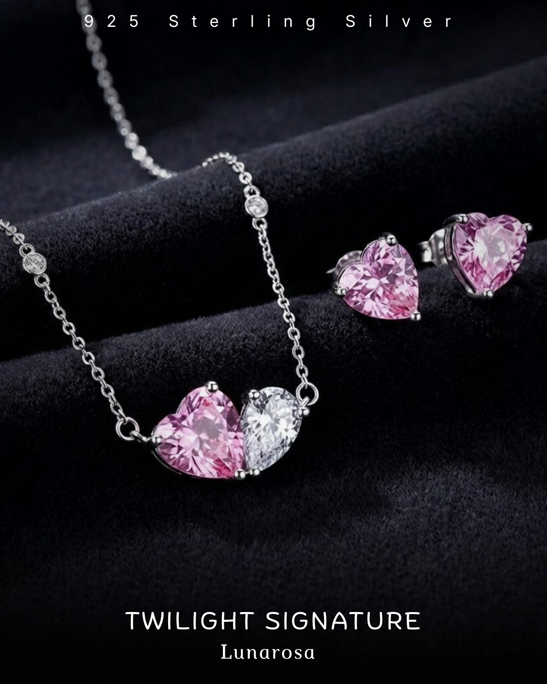 Twilight Signature 925 Sterling Silver Necklace & Earrings Set | Lunarosa